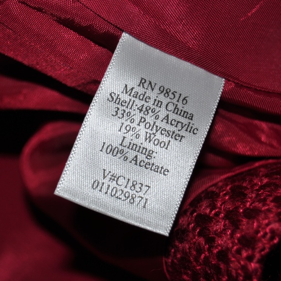 COLDWATER CREEK Cranberry Pebbled Boucle Jacket - Picture 7 of 8